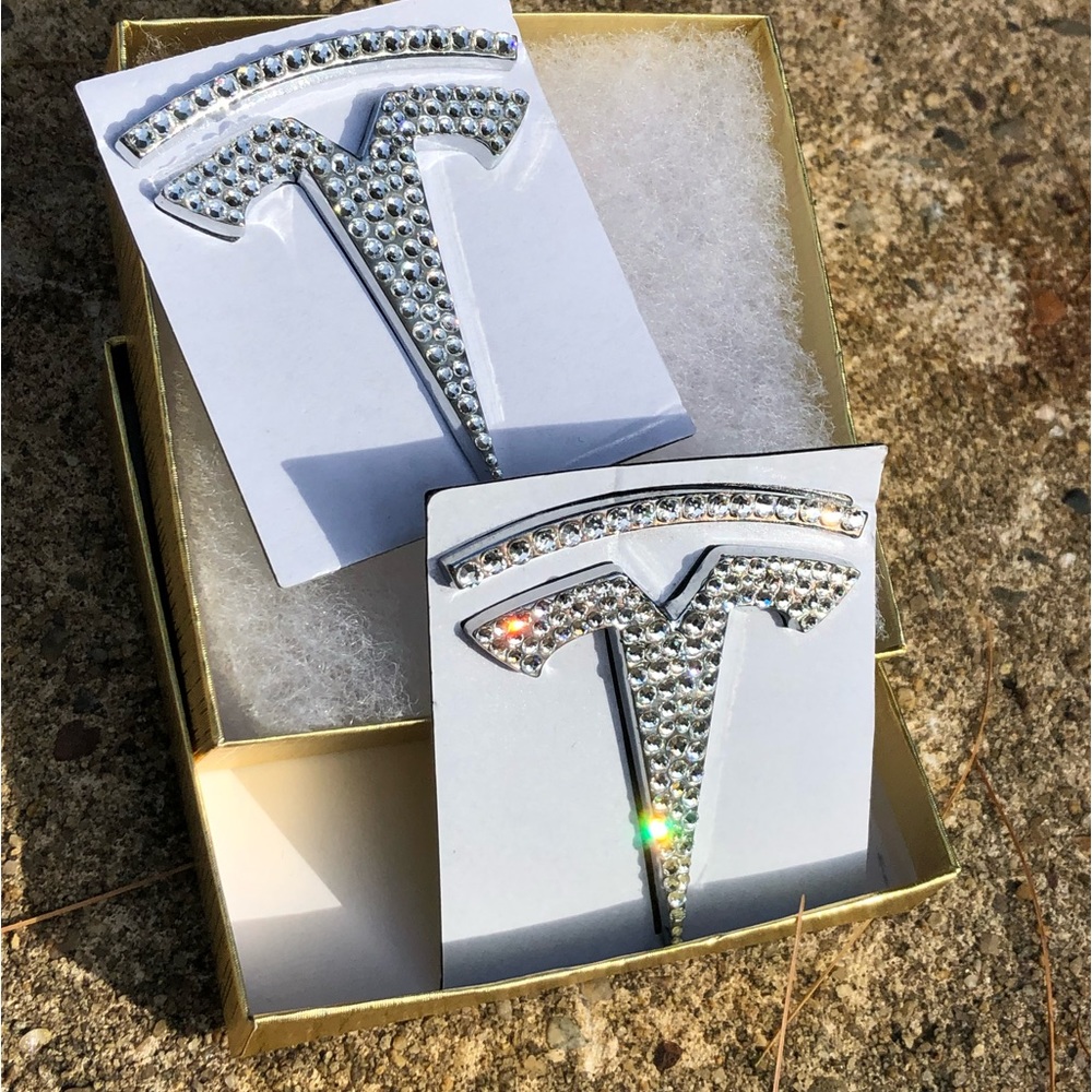 TESLA Car Bling Badge Emblem